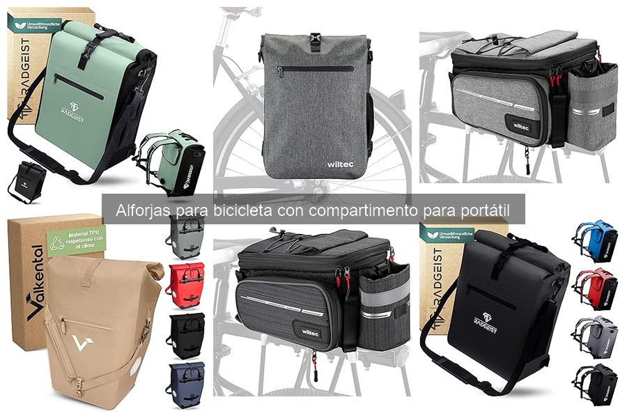 Alforjas para bicicleta con compartimento para portátil <50€