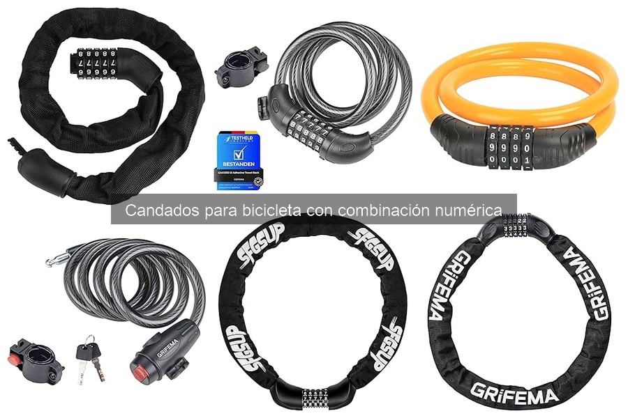 Tipos de candados para bicicleta con combinación numérica